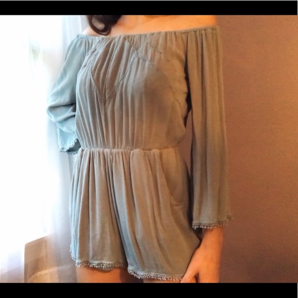 Green/Blue Romeo + Juliet couture romper - Picture 3 of 3